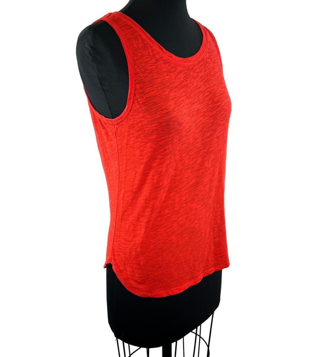 ATHLETA Red Tank Top Cotton Back Hole Round Neck Performance Pullover S Small